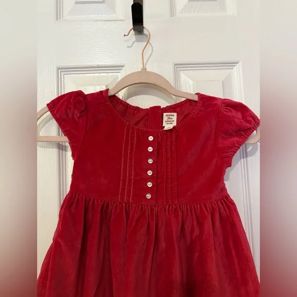 Classic Gap red velvet bow dress 3 yrs - Picture 3 of 5